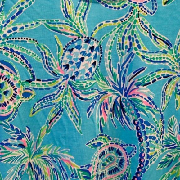 Lilly Pulitzer Kimi Dress Bermuda Blue Turtle Size L - Picture 4 of 5